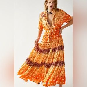 NWT Free People Rare Feelings Maxi Dress XS in Goldenrod